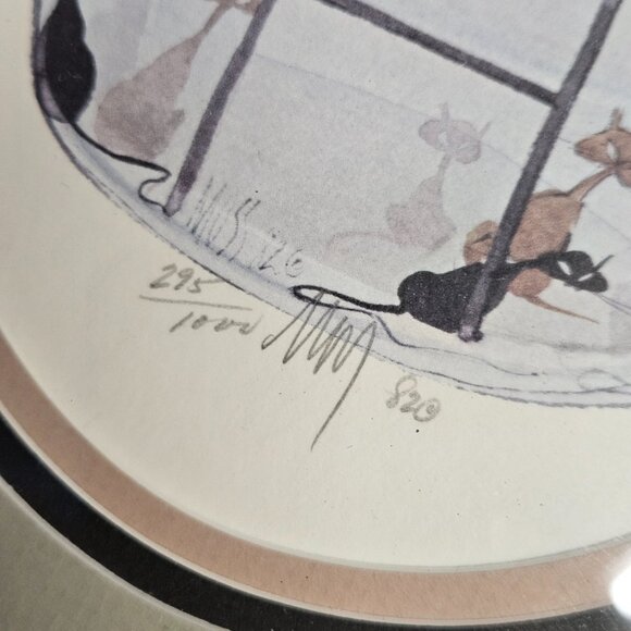 P. Buckley Moss Framed Cats in Jar Print Signed and Numbered 295/1000 - Picture 3 of 9